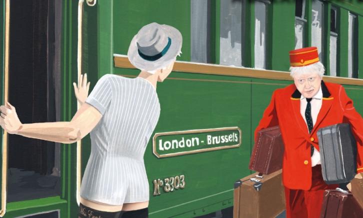 Brexit bier poster met Boris Johnson